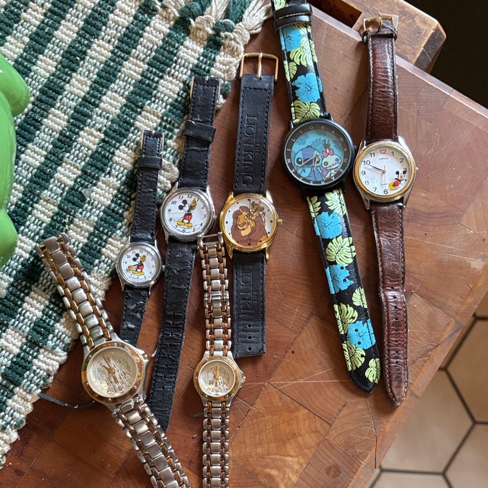 Disney Character Watch Lot - Mickey, Belle & Stitch Styles